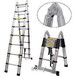 Heavy Duty 16.5 Feet Aluminum Telescopic Extension Step Ladder Multi Purpose 5M