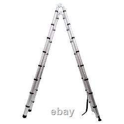 Heavy Duty 16.5 Feet Aluminum Telescopic Extension Step Ladder Multi Purpose 5M