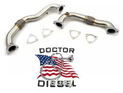 Heavy Duty Thick Wall Stainless Up Pipes For 2008-2010 Ford 6.4L Powerstroke