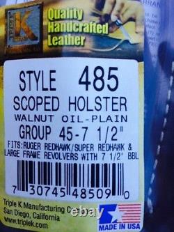 Leather Holster For Scoped Ruger Redhawk / Super Redhawk 7.5 Barrel #8509