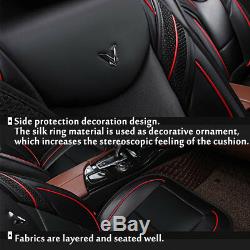 Luxury PU Leather Car Cushion Seat Covers Full Surrounded Front + Rear 5-Seats