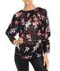 Msrp $350 Rebecca Taylor Charcoal & Pink Sheer Floral Dolman Top Size 10 Nwot