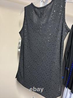 Misook Black Sequin Sleeveless Top Sz XS NWT