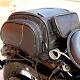 Motorcycle Bike Tail Seat Bag Luggage Helmet Pack Case Pu Leather With Water Cover