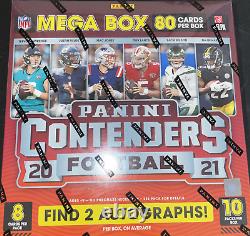 NEW 2021 Panini Contender FANATICS Football NFL Mega Box (80 Cards) Find 2 Autos