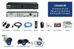 NEW Lorex 8 Channel Super HD 1 TB HDD W. 4 Cameras LHA2108 1TC4