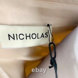 NEW Nicholas Women's V Neck Amber Shell Silk Blouse Size 4