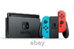 NEW Nintendo Switch Neon SUPER BUNDLE + MarioKart8 + Super Smash Bros + 16GB