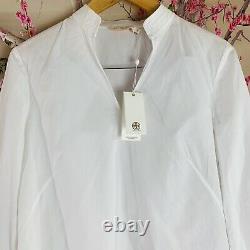 NEW Tory Burch Sophie Women's Blouse Size 0 White Cotton Fringe Bell Sleeve