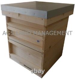 National bee hive with brood box and two supers. Beekeeping beehive kit hives