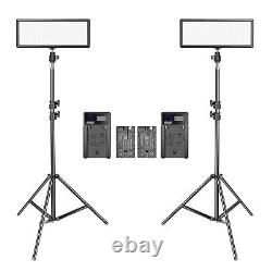 Neewer 2pcs Super Slim Bi-Color Dimmable LED Video Light with Light Stand Kit