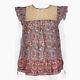 New Anthropologie Othilia Leonie Embroidered Floral Block Print Top Sz 12 Nwt 18