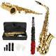 New Beginner Student Super Sound Paint Gold Eb Alto Saxophone Sax Withcase