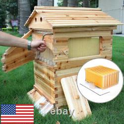 New Cedarwood Super Brood Beekeeping Box with 7Pcs Auto Flowing Honey Hive Frame