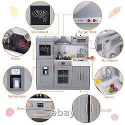 New Super Large Cooking Pretend Play Kitchen Sets Kids Wooden Playset Toys Gifts