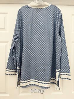 Nico Blu Womens Blue White Vietri Porcelain Print Capri Tunic Size 3X NWT