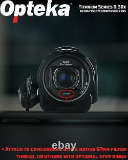 Opteka Titanium Series 0.3x HD Fisheye Lens for 67mm Video Camera Camcorders