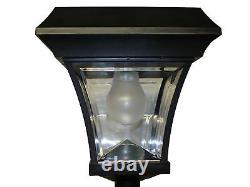 Outdoor Solar Power 77 H Lamp Post Vintage Street Light with 4 Super Bright LEDs