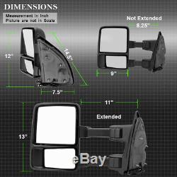 PAIR(2) 2008-2016 Ford F250F550 Super Duty Manual Trailer Tow Mirror LED Signal