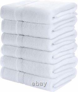 Pack 6 Cotton Bath Towels 22x44 Inch Super Absorbent For Pool Spa Utopia Towels