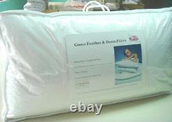 Pack of 2 Super King Size Goose Feather & Down Pillows 85% WGF 15% WGD