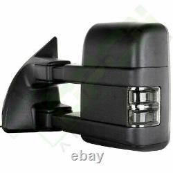Pair For 08-16 Ford F250 F350 F450 F550 Super Duty Towing Manual Signal Mirrors