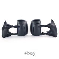 Pair For 1999-07 Ford F250 Super Duty Power Towing Telescoping Duty Side Mirrors