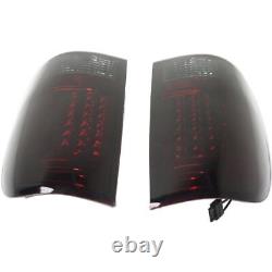 Pair LED Tail Light for 97-03 Ford F-150 & 99-07 F-250 Super Duty Smoke/Red Lens