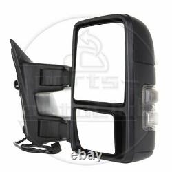 Pair Set For 99-16 F250-F550 Super Duty Manual Tow Led Signal Light Side Mirrors