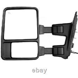 Pair Tow Mirrors for 08-16 Ford F250 F350 Super Duty Power Heated Smoke Signal