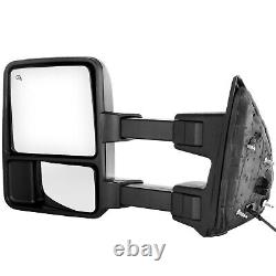 Pair Tow Mirrors for 08-16 Ford F250 F350 Super Duty Power Heated Smoke Signal