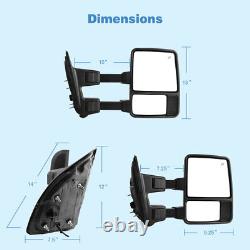Pair Towing Mirrors for 2008-2016 Ford F250 F350 Super Duty Signal Power Heated