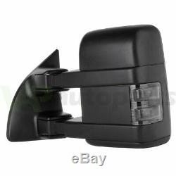 Power Heated SMOKE Turn Signal Light For 99-07 Ford F250 Super Duty Tow Mirrors