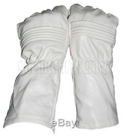 Power Man Super hero Ranger gloves style / White Synthetic Leather