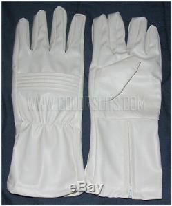 Power Man Super hero Ranger gloves style / White Synthetic Leather