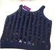 Ralph Lauren Purple Label Silk Beaded Knit V-neck Vest Top Nwt Xl $1090 Navy