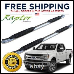 Raptor Series 4in OE Stainless Steps Nerf Bars Boards for Select Ford Crew Cab