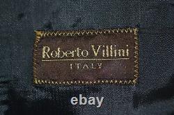 Roberto Villini Men Super 100 Wool Charcoal 3 Front Button Suit Sz 46R Wst 40x28