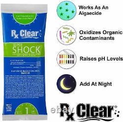 Rx Clear 68% Calcium Hypochlorite Super Chlorine Pool Shock 24 x 1 lb Bags