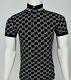 Shirt Men's Black Geometricg Collared With Tag Cotton New Short Sleeve