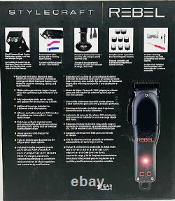 Stylecraft Rebel Professional Super-Torque Modular Cordless Hair Clipper NEW