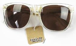 Super Basic Crystal Gold Metal Sunglasses Brand New Retail $191