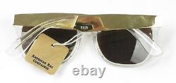 Super Basic Crystal Gold Metal Sunglasses Brand New Retail $191