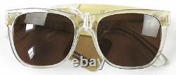 Super Basic Crystal Gold Metal Sunglasses Brand New Retail $191