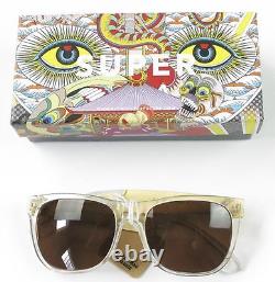 Super Basic Crystal Gold Metal Sunglasses Brand New Retail $191