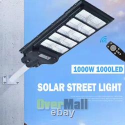 Super Bright 990000000LM 1000W Solar Street Light Motion Dusk-to-Dawn Road Lamp