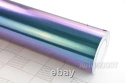 Super Gloss Metallic Chameleon Purple Blue Teal Vinyl Film Wrap Air Bubble Free