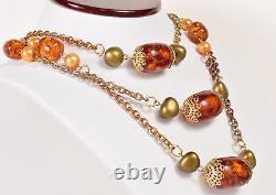 Super Long Epic Runway Necklace Includes Genuine Baltic Amber 62 Inches