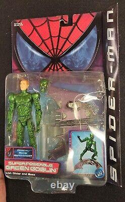 Super Poseable Green Goblin with Glider and Base Action Figure Movie Series 1 NIB