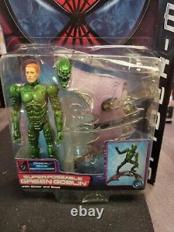 Super Poseable Green Goblin with Glider and Base Action Figure Movie Series 1 NIB